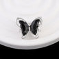Butterfly Metal Beads 26mm Double-Sided Crystal Glass Embedded 3pcs 13
