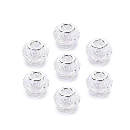 Acrylic Spacer Beads 14mm Imitation Crystal Large Hole 30pcs 10
