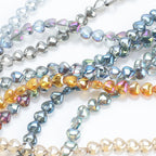 Electroplated Heart Glass Beads 8mm Transparent Mixed Colors 50pcs 3