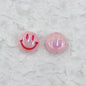 UV Plating Flat Round Acrylic Beads 15mm Glossy Smiley Face 1pc 11