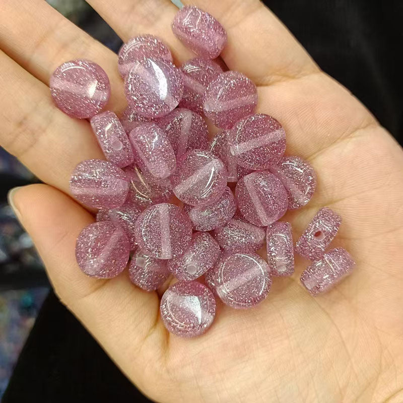 Glitter Resin Beads 12mm Flat Disc Sparkle Mixed Colors 20pcs 7