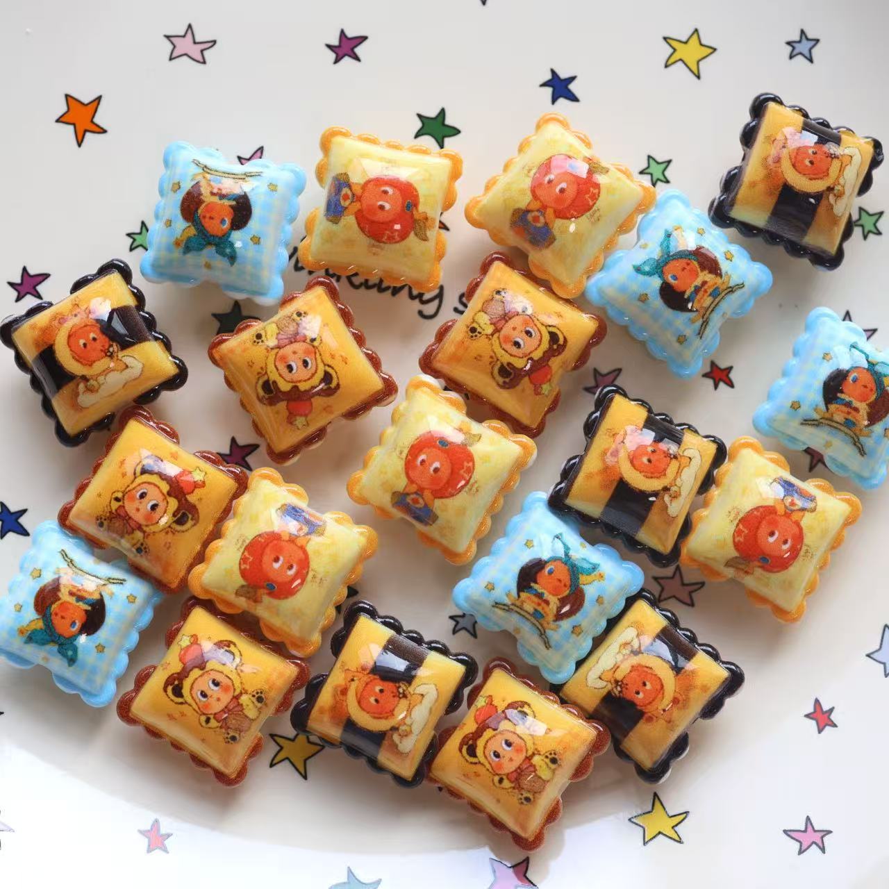 Cute Twinkl Pillow Acrylic Square Beads 19mm Colorful Mixed 20pcs 4