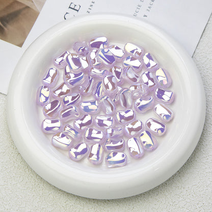 Glossy Plating Irregular Shaped Acrylic Beads 16mm Pastel Colors 20pcs 11
