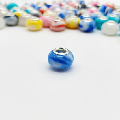 Acrylic Round Spacer Beads 14mm Ink Imitation Ceramic Large Hole 50pcs 11