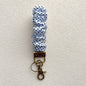 Plaid and Dotted Fabric Scrunchie Keychain with Vintage Brass Clasp 2pcs 3