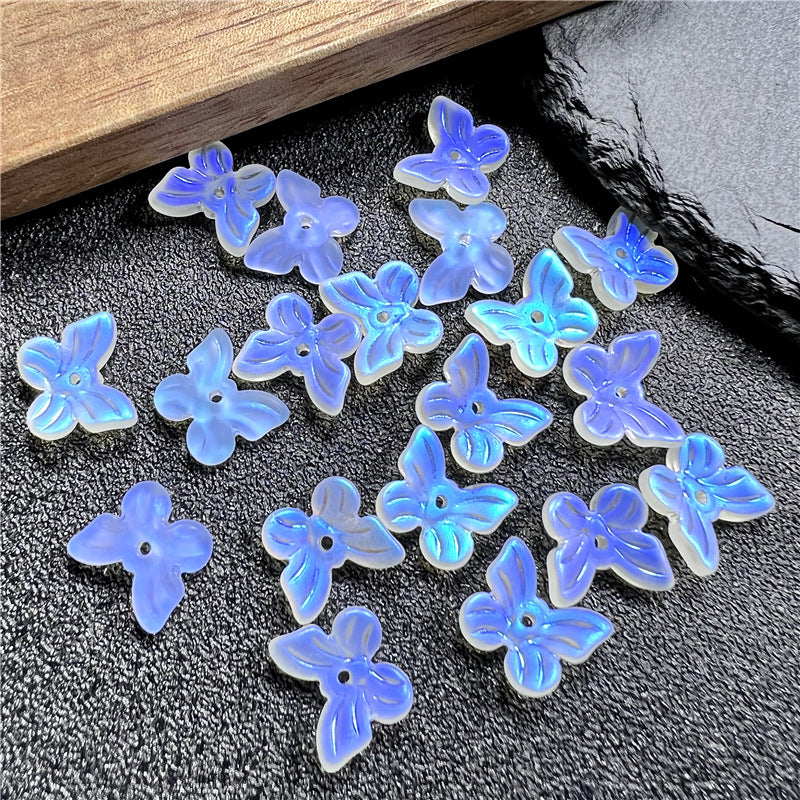 Czech Glass Beads Butterfly 11mm Gradient Purple Blue Green 50pcs 20