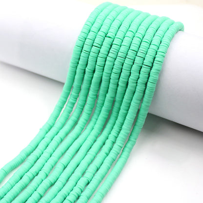 Flat Clay Beads 6mm Solid Color Polymer Spacer Beads 10strands 35
