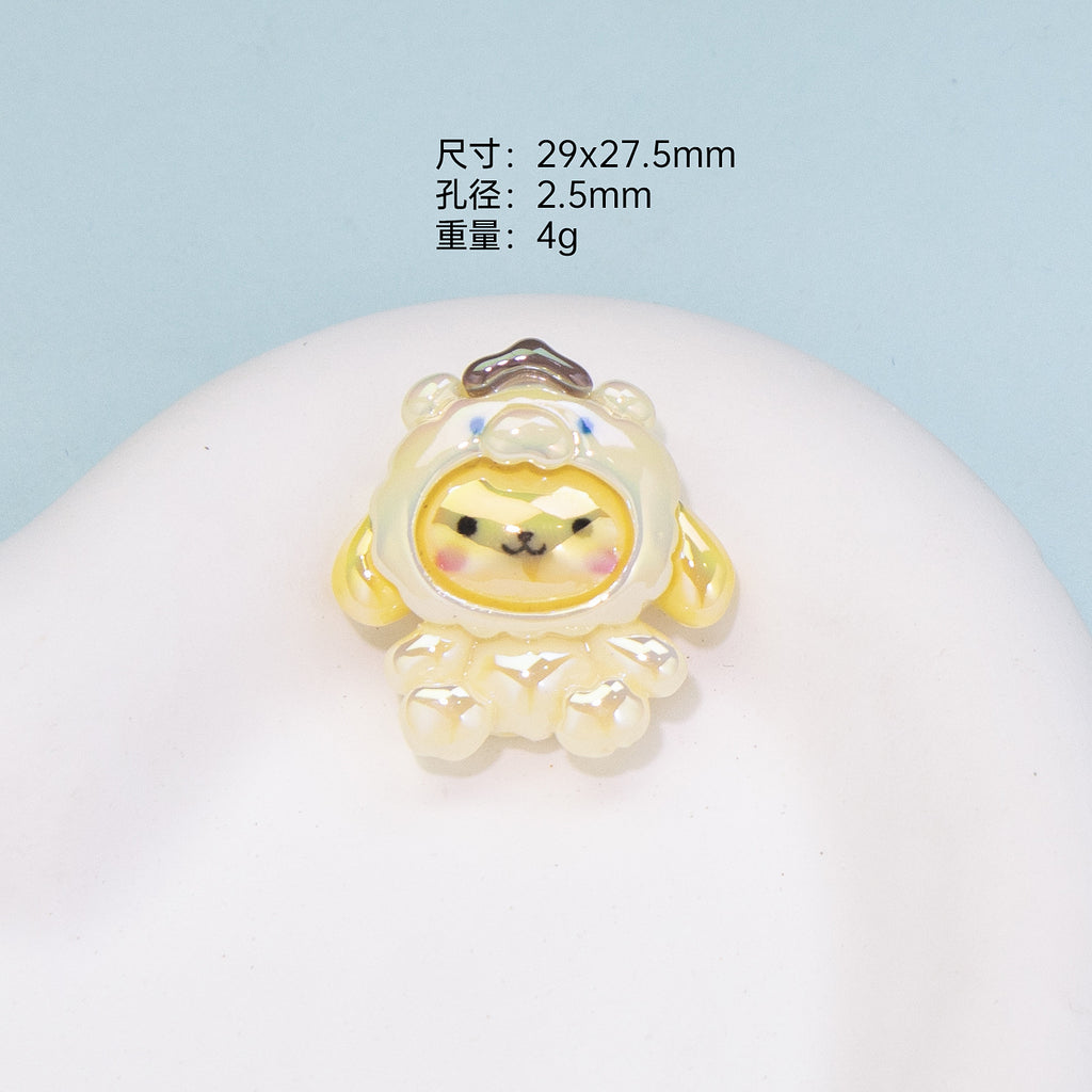 Glossy Sanrio Character Resin Beads Cute Costume Design 10pcs 6