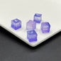 Carving Square Glass Beads 14mm Transparent Pastel Mixed 100pcs 10
