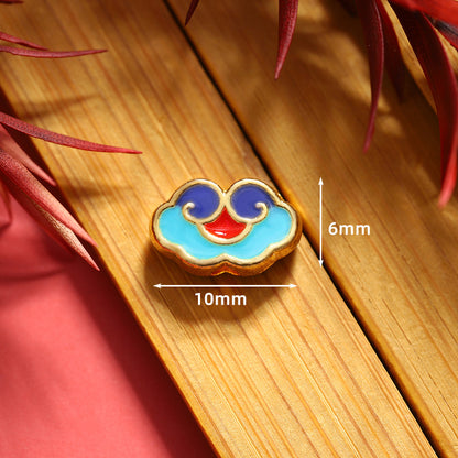 Cloud Metal Beads 14*9 12*8 10*6mm Enamel Alloy 100pcs 16