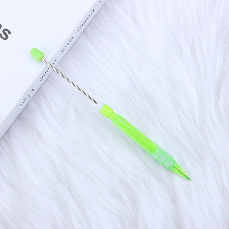 Beadable Mechanical Pencil Translucent Glittered Plastic Barrel 0.5mm 12