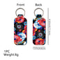Blossom Pattern Chapstick Holder Neoprene Functional Keychain 3pcs 12