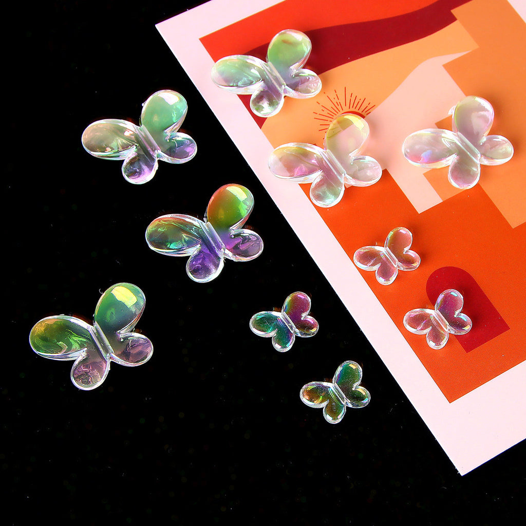 Transparent Butterfly Acrylic Beads 12mm 16.5mm 21.5mm 30mm Smooth 10pcs