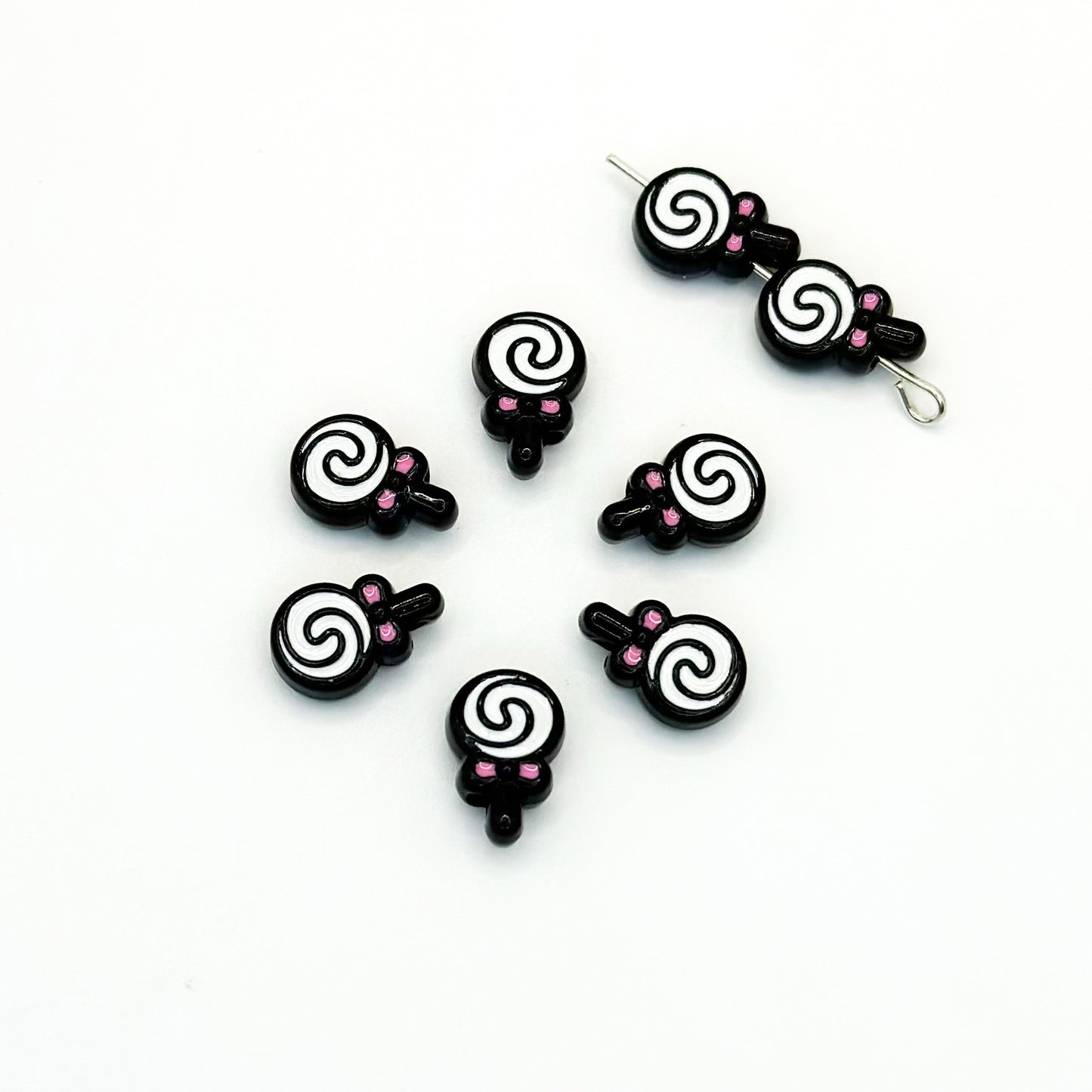 Lollipop Metal Beads 12mm Painted Alloy 10pcs 18