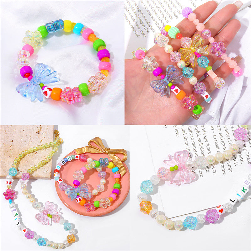 Transparent Flower Acrylic Beads 15x18mm Iridescent Pastel 40pcs 5