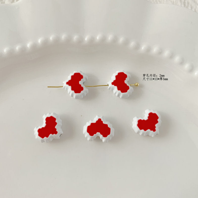 Christmas Series Metal Beads Baking Painted Alloy 20pcs 25