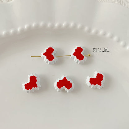 Christmas Series Metal Beads Baking Painted Alloy 20pcs 25