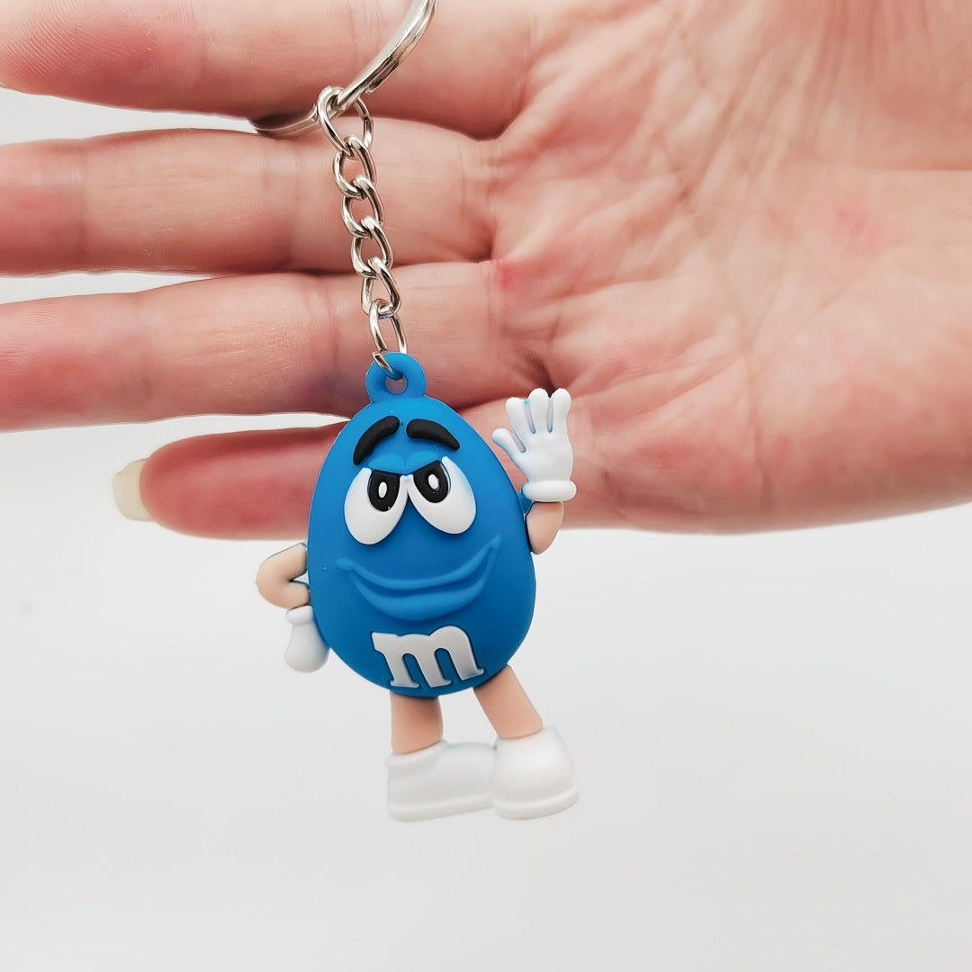Colorful Cartoon M Bean Chocolate PVC Keychain 4