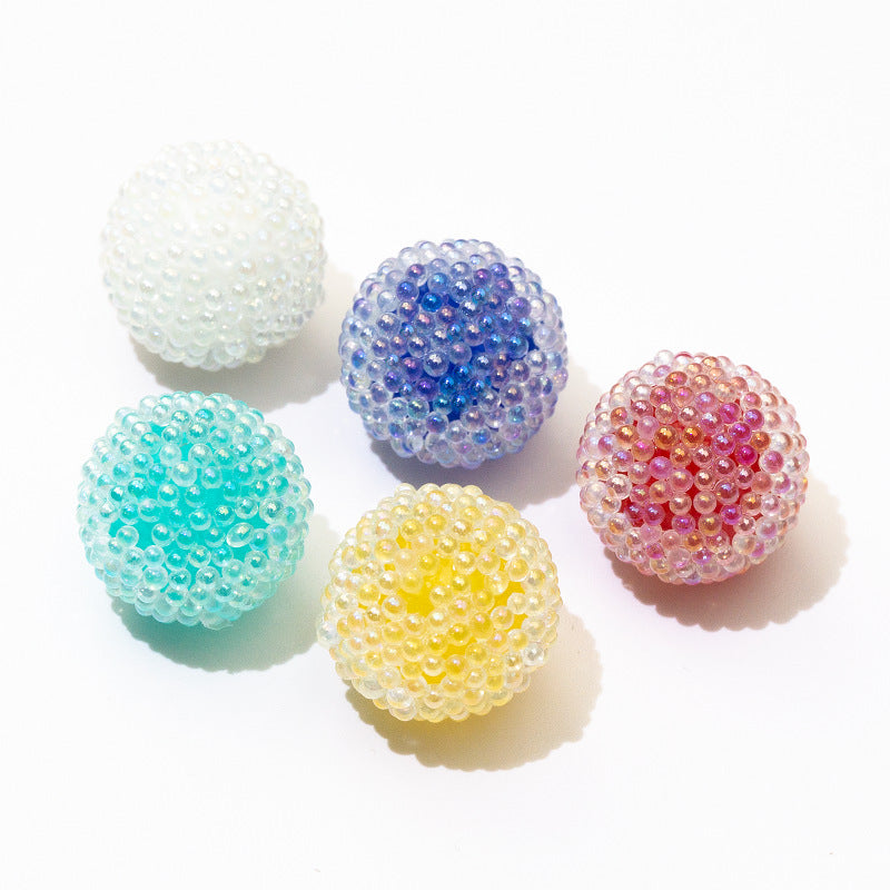 Opaque Bubblegum Beads 15-19mm Macaron Textured Raised Dots 10pcs 4