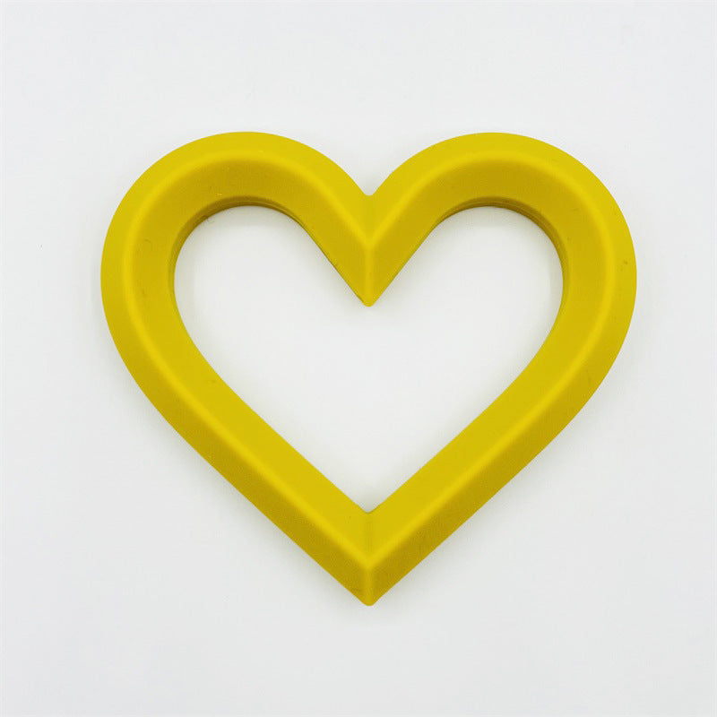 Heart 80mm Silicone Beads Solid Colors Matte Finish 3pcs 12