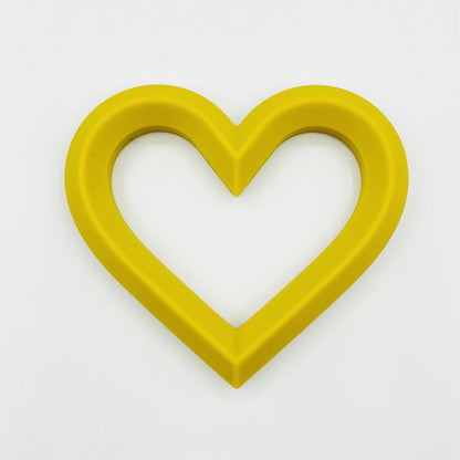 Heart 80mm Silicone Beads Solid Colors Matte Finish 3pcs 12