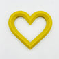 Heart 80mm Silicone Beads Solid Colors Matte Finish 3pcs 12