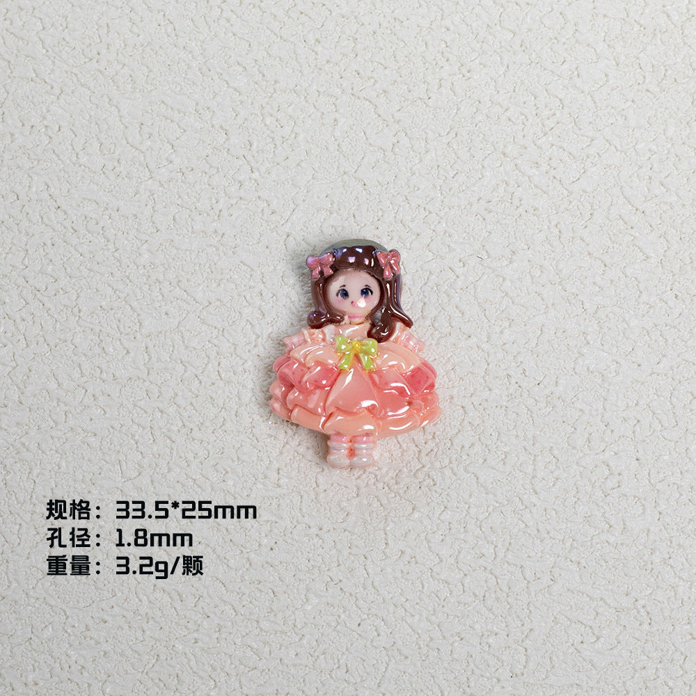 Plating Princess Lolita Series Resin Beads Glossy Pastel Colors 10pcs 9