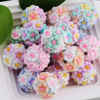 Rhinestone Flower Clay Beads 21mm Pastel Multicolor 10pcs 3
