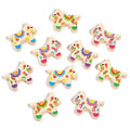 Flower Print Wooden Horse Acrylic Beads 18x23mm Colorful Floral 50pcs 5