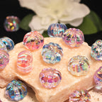 Transparent Flattened Pumpkin Acrylic Beads 16mm Pastel Glow 100pcs