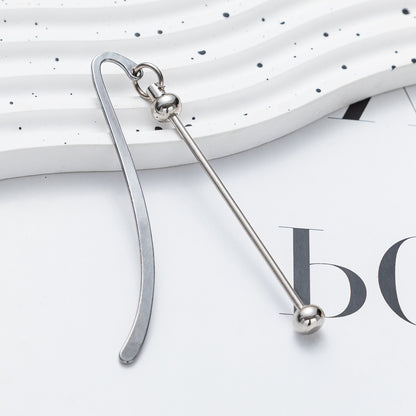 Beadable Bookmark Metal Curved Design Shiny Bead Ends Multicolor 8