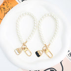 Pearl Beaded Bracelet Keychain with Gold Tone Clasp 2