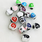 Heart Enamel CCB Plastic Acrylic Beads 12mm Colorful Mixed 50pcs