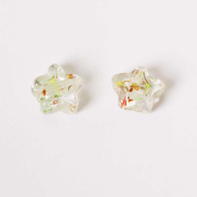 Lampwork Glass Beads Star 15mm Vintage Foil Filled 50pcs 6