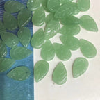 Czech Glass Beads Leaf 18mm Blue Veined Design 100pcs 6