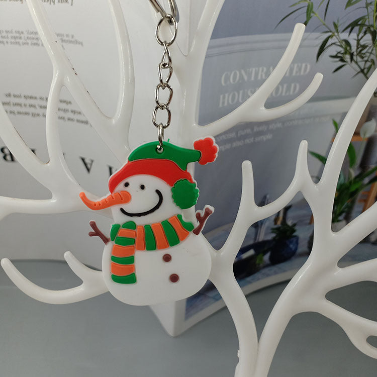 Cartoon Christmas Silicone Keychain Santa Claus Holiday Characters 12
