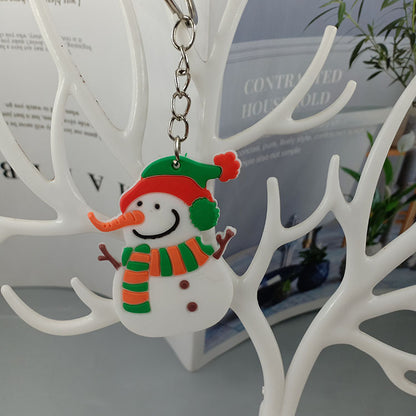 Cartoon Christmas Silicone Keychain Santa Claus Holiday Characters 12