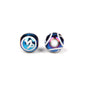 Electroplated Round Glass Beads 10mm Twelve Constellation Blue Silver 5pcs 14