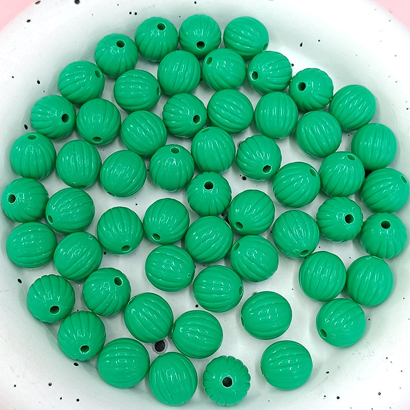 Painted Round Acrylic Beads 12mm Creamy Pumpkin Matte 100pcs 12