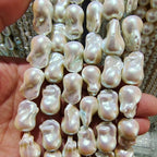 Imitation Pearl Glass Beads Irregular Shape Pastel Reflections 5pcs 4