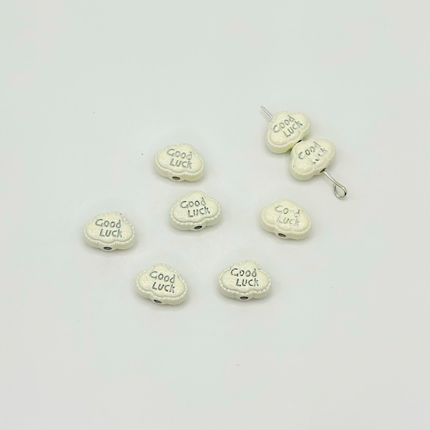 Cartoon Cloud Metal Beads 12mm Painted Alloy 20pcs 10