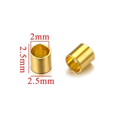 Stainless Steel Tube Metal Beads 1.5/2/2.5mm Crimp Style 200pcs 10