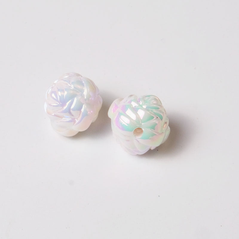 Plating Rose Ball Acrylic Beads 16mm Dual Color Glossy 50pcs 4