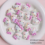 Glossy Sanrio Character Resin Beads 2.5mm Hole Pastel Colors 5pcs 6