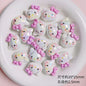 Glossy Sanrio Character Resin Beads 2.5mm Hole Pastel Colors 5pcs 6