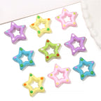 Glossy Hollow Star Acrylic Beads 27mm Pastel Colors 2pcs 3