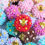 Floral Bubblegum Beads 20mm Buzzing Bee Resin Rhinestone 5pcs 4