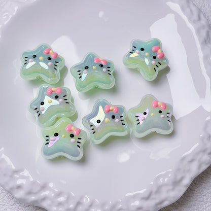 Luminous Hello KT Star Acrylic Beads 20mm Assorted Colors 10pcs 9
