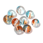 Transparent Round Glass Beads 8mm Color Plated Mixed Colors 50pcs 5