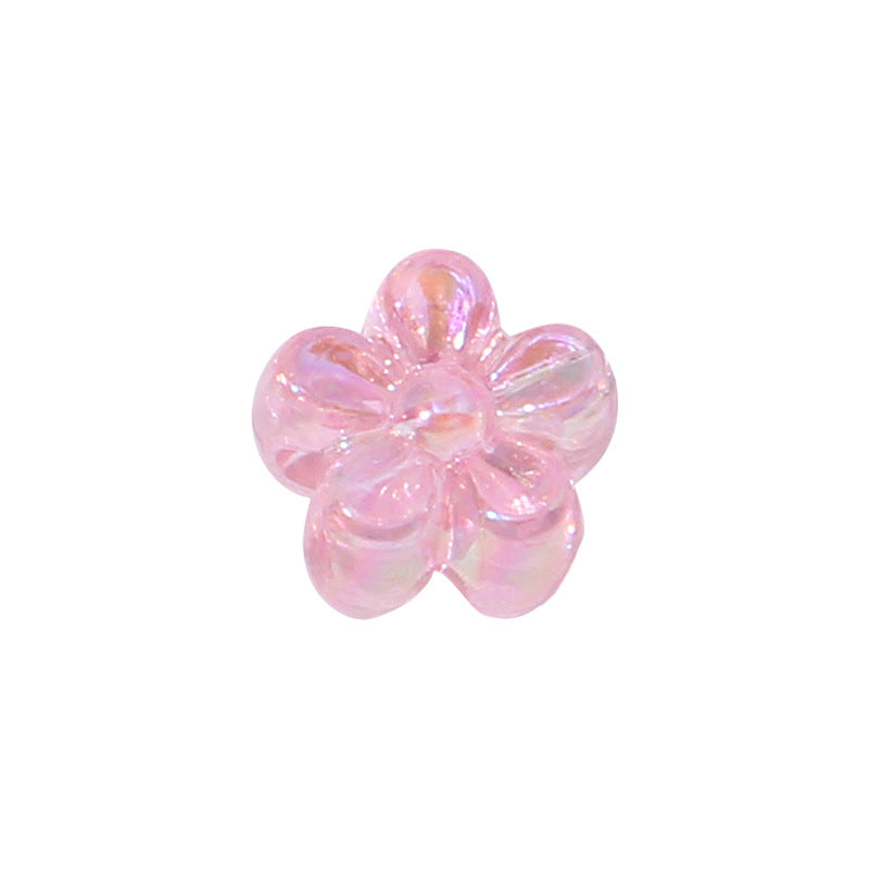 Plating AB Colored Floret Resin Beads 7mm Transparent 100pcs 5
